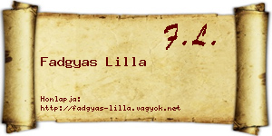 Fadgyas Lilla névjegykártya